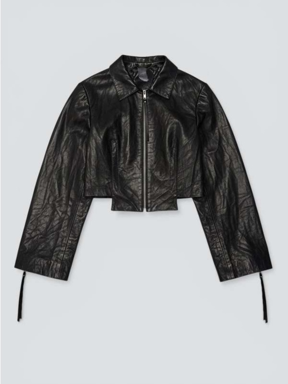 Jovana Markovic black wave leather jacket